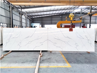 Luxury Calacatta Style 5007 Delicato Crema Quartz Slabs