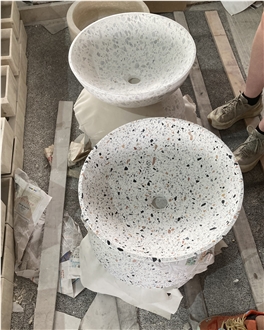 Customized Terrazzo Round Wash Basin