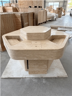 Cream Travertine Make Up Cabinet Commercial Counters