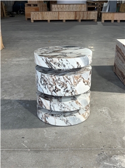 Ocean Storm Marble Sofa Side Table