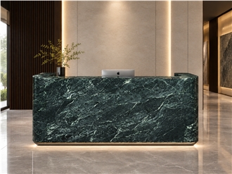 Verde Alpi Marble Reception Desk- Reception Counter