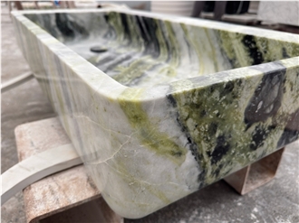 Bvlgari Green Marble Bathroom Basin, Farm Sink