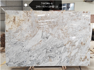Four Seasons White Marble Slabs With Golden Veins