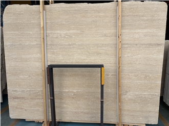 Honed Beige Italian Travertino Navona Slabs For Walls