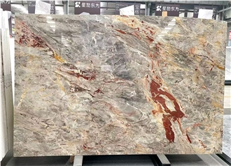 Honed France Sarrancolin Versailles Marble Slabs For Floors