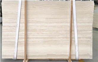 Honed Italian Beige Travertino Classico Slabs For Walls