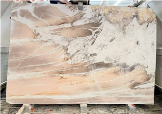 Polished Brazilian Pink Rosa Quartzite Slabs For Floors