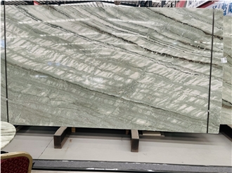 Polished Chinese Green Clouds Jade Marble Slabs For Floors