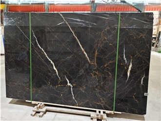 Polished Morocco Nero Port Laurent Marble Slabs For Floors