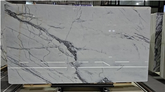 Polished Turkey White Milas Lilac Marble Slabs For Walls