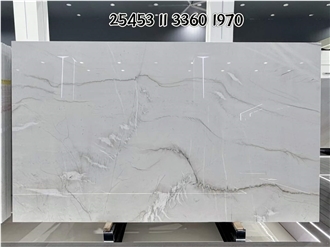 Hard Durable Marble Look White Montreal Quartzite Slabs