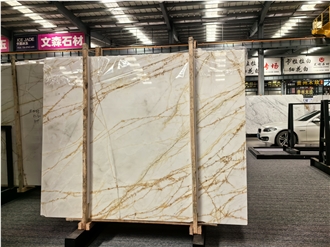 Luxury Spider Gold Marble Slab For Feature Walls Tiles