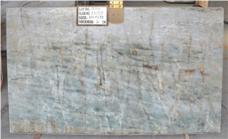 Polished Aqua Cristallo Quartzite Slabs