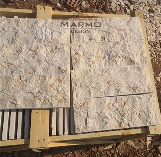 Galala Beige Egyptian Marble Split Face Wall Tiles