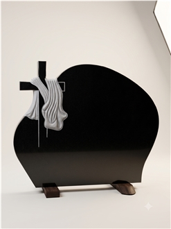 Custom Cross Upright Absolute Black Monuments