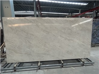 China Light Beige-Grey Vein Sintered Stone Slabs Polished