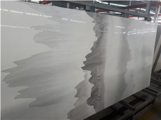 Cloud Sea White Sintered Stone Slabs Polished