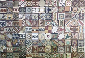 Antique Encaustic Patchwork Terrazzo Tiles