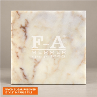 Afyon Sugar Polished 12"X12" Marble Tiles
