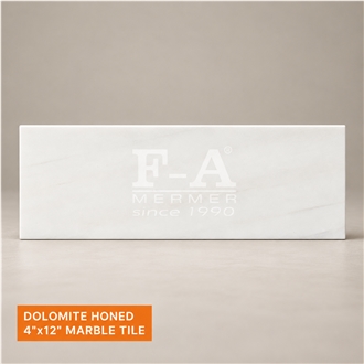Bianco Dolomiti Honed 4"X12" Marble Tiles