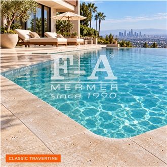 Classic Travertine Pool Coping Pool Deck Corners