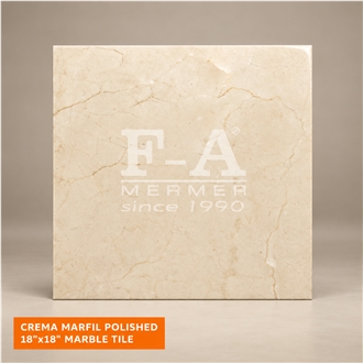 Crema Nova Polished 18"X18" Marble Tiles