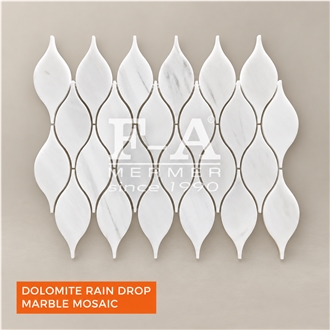 Dolomite Rain Drop Marble Mosaic Tiles - Waterjet