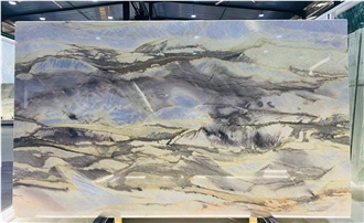 Polished Brazil Nacaranda Blue Quartzite Slabs For Floors