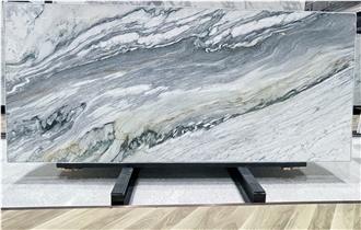 Polished Brazilian Blue Van Gogh Quartzite Slabs For Walls