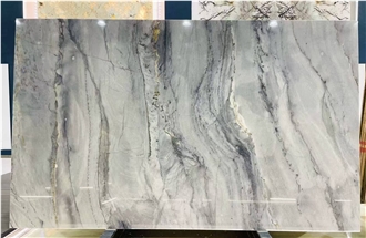 Polished Brazilian Grey Platinum Quartzite Slabs For Walls