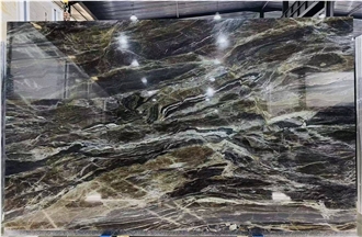 Polished Brazilian Verde Pantanal Quartzite Slabs For Walls
