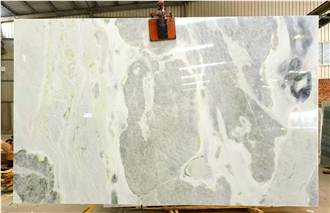 Polished Chinese Green Oyster Blue Marble Slabs For Floors