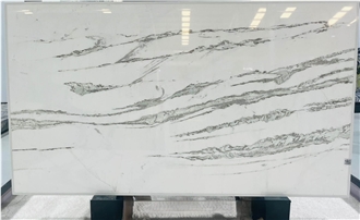 Polished White Platinum Hepburn Marble Slabs For Walls