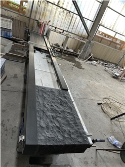 Durable Black Granite Modern Fireplace