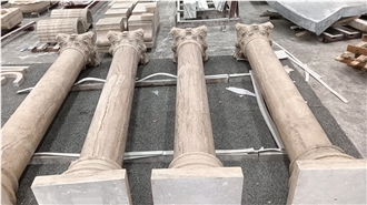 Elegant Crema Toscana Travertine Column