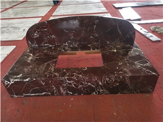 Luxury Rosso Lepanto Marble Countertops For Hotel Bath Top