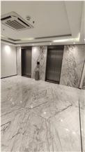 Azna White Marble Wall and Floor Application - Nakhl Hotel Project