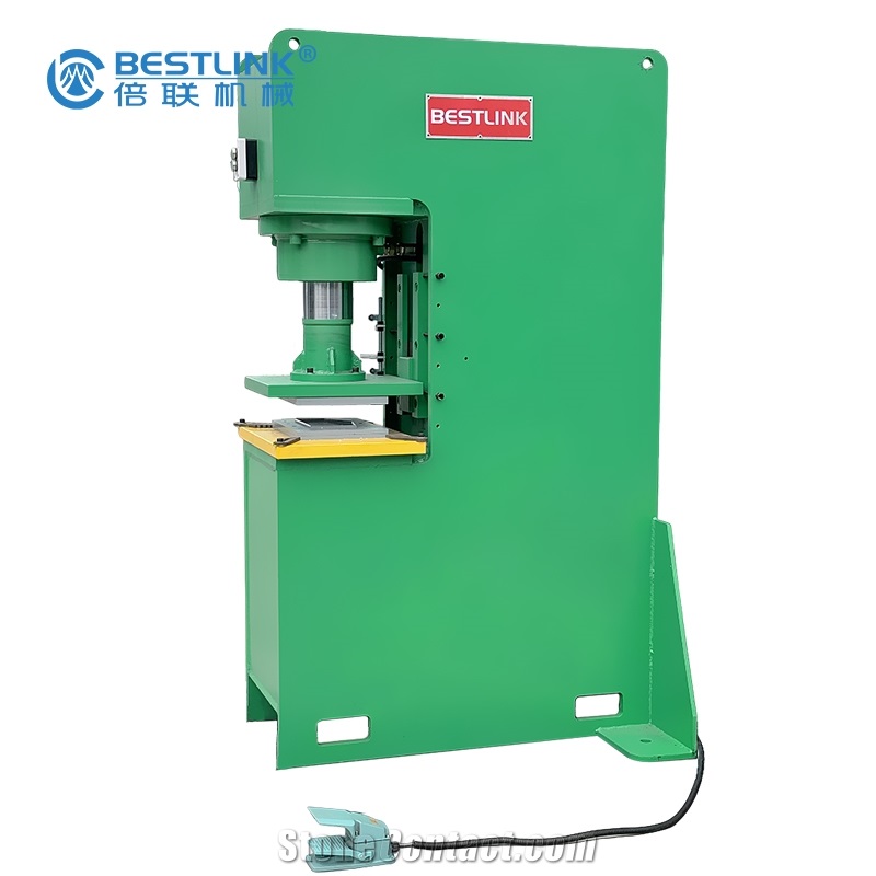 Hydraulic stone press machine saw-cut face stone stamping machine