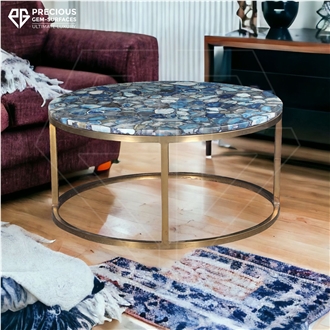 Blue Agate Round Tabletop