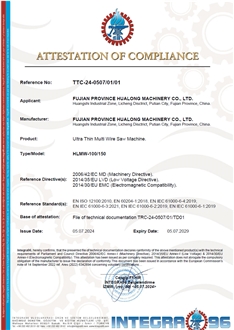 CE for Ultra Thin Multi Wire Saw Machine CE for Ultra Thin Multi Wire Saw Machine