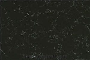 Small Pattern Quartz Stone Slabs Black Background